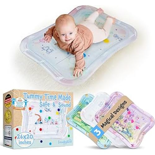 Tummy Time Water Mat for Babies – Sensory Baby Water Play Mat – Award-Winning Infant Activity Mat for Motor Development – Premium, Baby-Safe Water Tummy Time Mat – Circus Animals Small