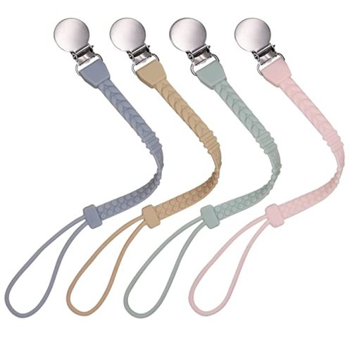 Silicone Pacifier Clip for Boy and Girls,Baby Pacifier Chewable Holder for Infant and Toddler, BPA Free Teething Toys Strap