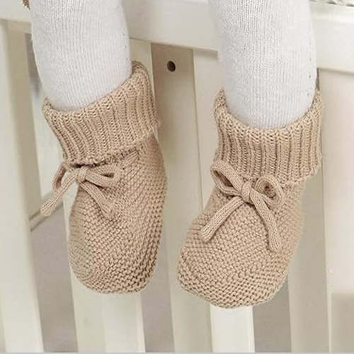 Baby Sneakers Baby Sneakers For Infants Soft Knit Booties With Bow Cute First Shoes Warm Winter Toddler Socks For Boys Girls Khaki 0-3 Months