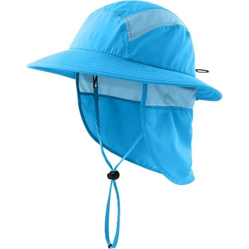 Home Prefer UPF 50+ Boys Sun Hat with Neck Flap Wide Brim Summer Beach Bucket Hat for Boys Girls Toddler Kids Safari Hat