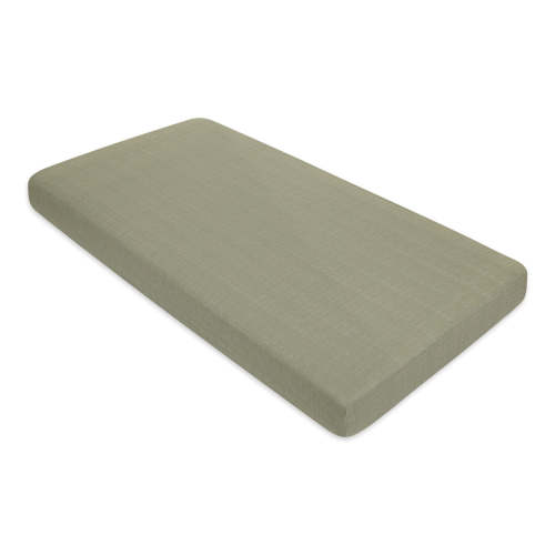 Crib Sheet In GOTS Certified Organic Muslin Cotton - Matcha