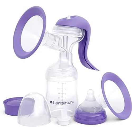 Lansinoh Manual Breast Pump, Hand Pump for Breastfeeding