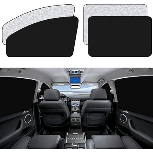 ZATOOTO Car Window Sun Shades Covers - 4 Pcs Magnetic Privacy Side Sunshades Blackout Auto Camping Curtains Accessories for Sleeping Family and Women Men Kids Baby