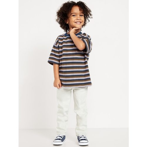 Oversized Short-Sleeve Waffle-Knit Pocket T-Shirt for Toddler Boys
