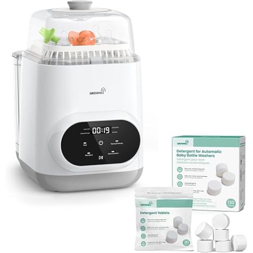 Grownsy EaseClean Bottle Washer Pro with 130 Detergent Tablets