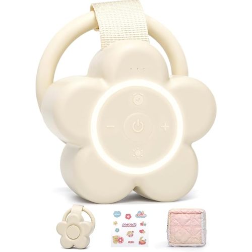 Portable White Noise Machine Baby Newborn Essentials & Adults - 25 Soothing Sounds | Rechargeable Travel Sound Machine Baby with Night Light | Timer & Volume Control | Nursery, Home, Sleep Aid