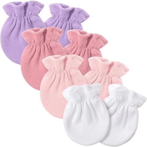 BQUBO Newborn Baby Mittens No Scratch Mittens Double Layered Gloves Infant Toddler Gloves for 0-6 Months Baby Boys Girls
