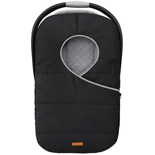 liuliuby Winter Baby Car Seat Cover - Cold Weather Insulated Carseat Bunting Bag/Blanket Accessories for Newborn & Infant - Keeps Babies Warm and Cozy - Carrier Canopy for Boys & Girls (Black)