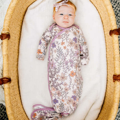 Newborn Knotted Gown - Flora