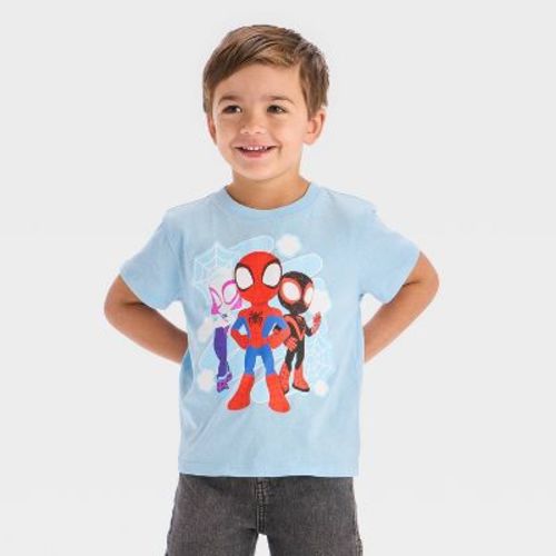 Marvel Toddler Boys' Spidey and Friends T-Shirt - Light Blue 3T