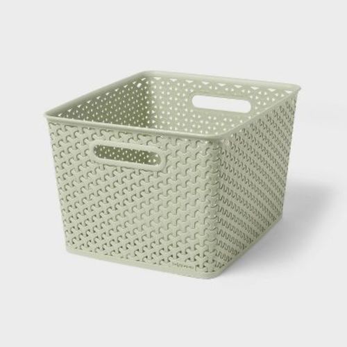 Y-Weave Large Decorative Storage Basket Green - Brightroom™
