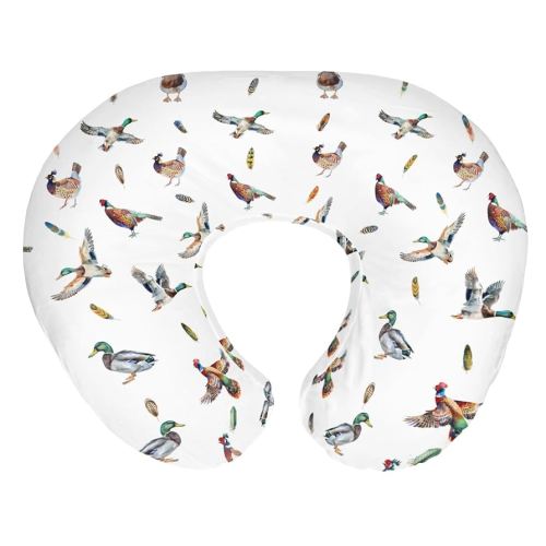 Country Mallard Duck Pheasant Baby Nursing Pillow Covers for Boy Girl Western Hunting Animals Nursery Pillowcase for Breastfeeding Pillows Wildlife Birds Soft Stretchy Slipcovers for Newborn Infant