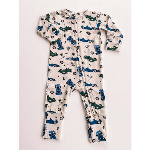 race car bamboo romper