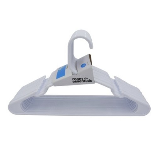 18pk Plastic Hangers White - Room Essentials™: Storage for Dresses, Skirts, Sweaters, Pants, Shirts