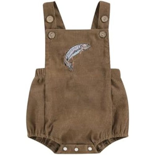 Infant Baby Boy Girl Mallard Duck Corduroy Overalls Romper Embroidery Duck Sleeveless Bodysuit Hunting Baby Clothes