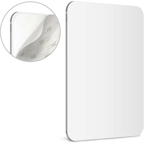 Mavoro Shaving Mirror for Shower - 3M Adhesive Shower Mirror. 7x9in Acrylic Mirror - Unbreakable, Less Fogging. Sleek Frameless, Peel and Stick, Glassless Safety Kids Mirror