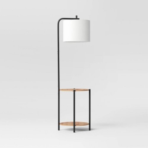 Floor Lamp with Table Natural Wood - Room Essentials™
