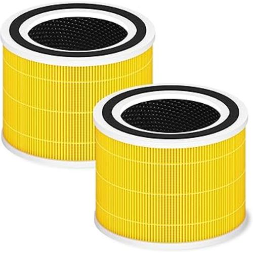 Core 300 Pet Care Replacement Filter for LEVOIT Core 300 / Core 300S / Core300-P Air Purifier, 3-in-1 H13 True HEPA, High-Efficiency Activated Carbon, Core 300-RF-PA (Yellow), 2 Pack