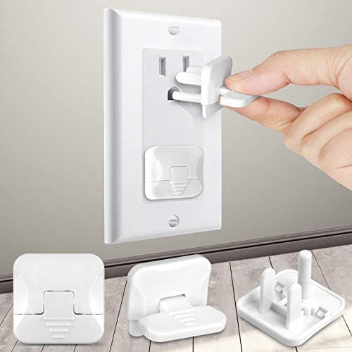 Outlet Covers (45 Pack) with Hidden Pull Handle Baby Proofing Plug Covers 3-Prong Child Safety Socket Covers Electrical Outlet Protectors Kid Proof Outlet Cap (55 Pack Square Outlet Cover)