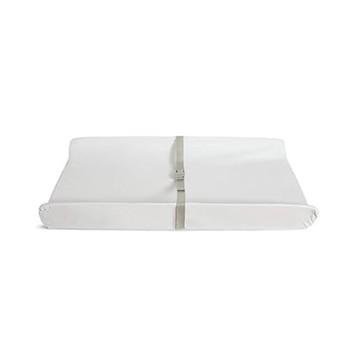 Munchkin Secure Grip Baby Diaper Changing Pad for Dresser, Waterproof and Wipeable, Contoured, Standard Size (14.75" x 31"), White