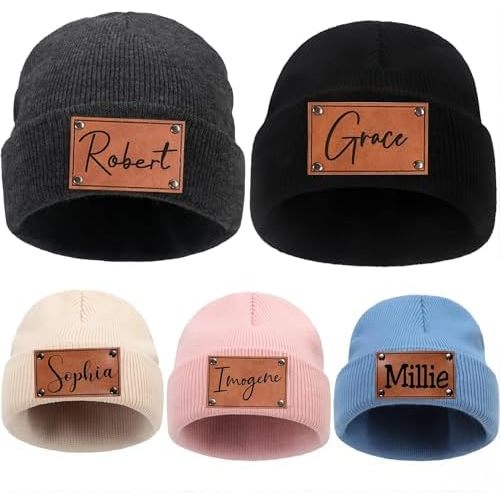 Custom Baby Beanie Hat Personalized Toddler Winter Hat Boys Girls Knit Warm Beanies Kids