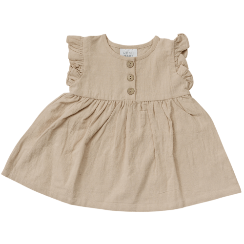 Cream Ruffle Linen Dress – Mebie Baby