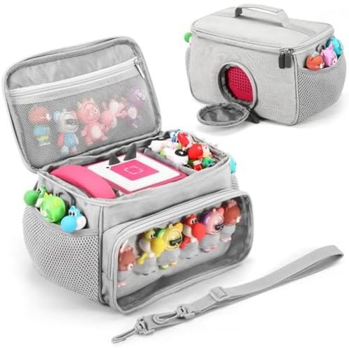 Portable Carrying Case Compatible with Toniebox Starter Set and Tonies Figurines, Carrying Bag for Toniebox Accessories (Gray)