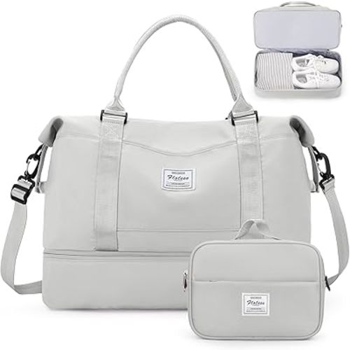 Weekender Bags for Women,Personal Item Travel Bag with Shoes Compartment,Overnight Travel Duffel Bag with Toiletry Bag