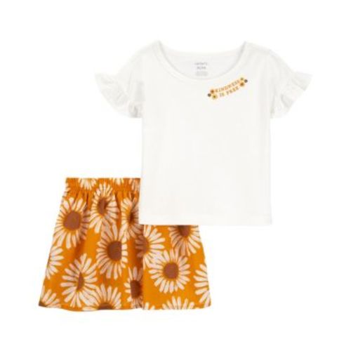 Toddler Girls Floral T-shirt and Skort, 2 Piece Set