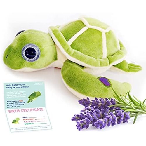 ThermaPals Gently Weighted Microwavable Stuffed Animal - Stuffed Turtle - Stuffed Animal Heating Pad - Cute Heating Pad - Heating Pad Stuffed Animal - Microwaveable Stuff Animals - Lavender Scented
