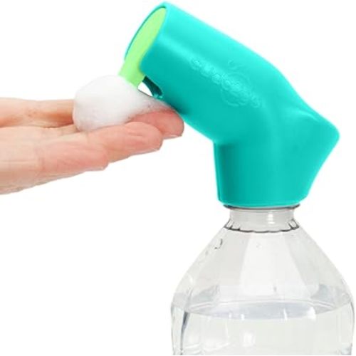 Refillable Caps, 2 Pack - Universal Fit Turns Most Disposable Water Bottles Into A Hand Washing Station