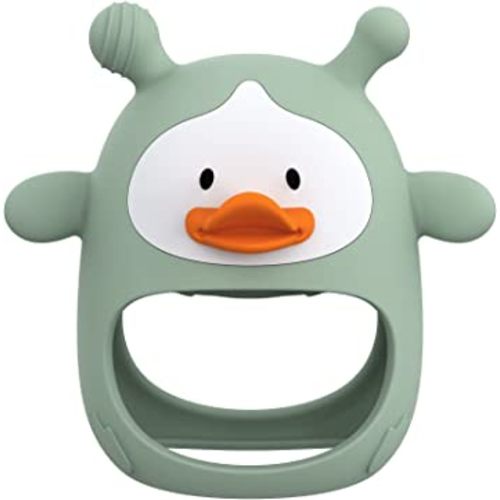 Silicone Pacifier Teether, Baby Teether for Teething Relief | 100% Food-Grade Silicone Teether for Baby 0-6, 12, 18 Months Infant, BPA-Free, PVC-Free