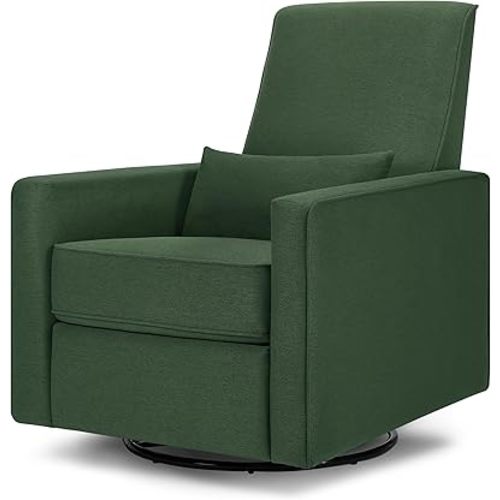 DaVinci Piper 360° Swivel Rocker Recliner Chair - Glider Rocking Chair for Nursery and Living Room - GREENGUARD Gold, FSC & Certi-PUR US Certified - Ultra Comfy Nursery Glider Recliner - Pine Green