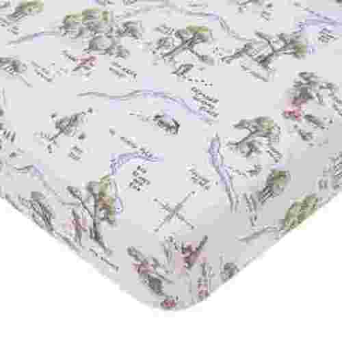 Disney Classic Winnie the Pooh 100 Acre Woods Fitted Crib Sheet