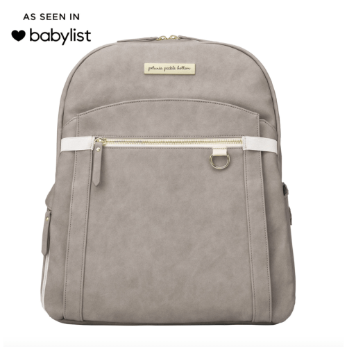 2-in-1 Provisions Diaper Bag Backpack in Grey Matte Leatherette