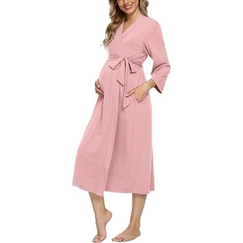 Xpenyo Women's Maternity Sleepwear,Labor/Delivery/Nursing/Hospital Nightgown Kimono Robes Long Pregnancy Loungewear