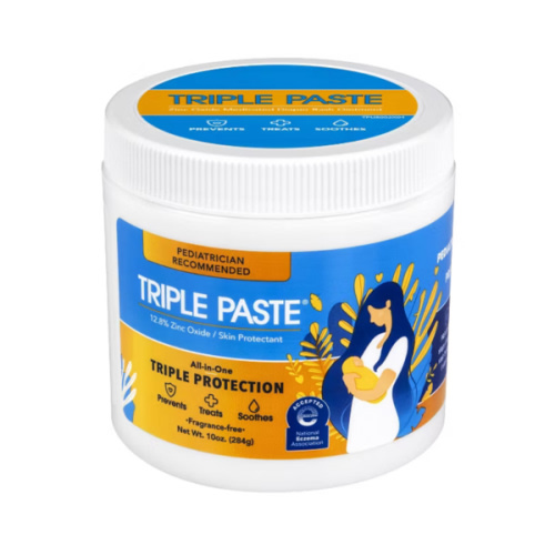 Triple Paste Diaper Rash Cream for Baby - 16 Oz Tub - Zinc Oxide Ointment Treats, Soothes and Prevents Diaper Rash - Pediatrician-Recommended Hypoallergenic Formula with Soothing Botanicals