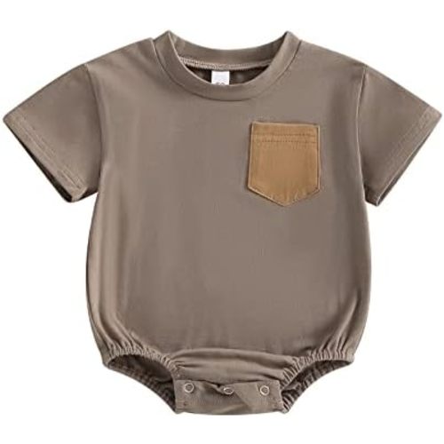 Twopumpkin Baby Bubble Romper Boy Girl Oversized Farm Onesie Retro Rompers Short Sleeve Shirts Summer Clothes Cute Outfits