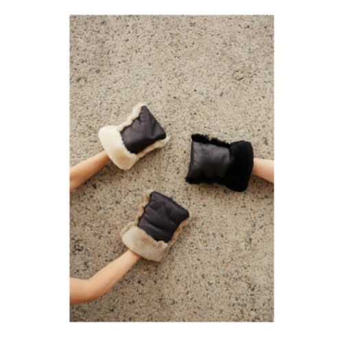 BINIBAMBA - Lambskin stroller mittens - Black | Smallable