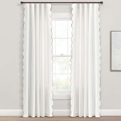 Lush Decor Coastal Chic Scallop Edge Window Curtain Panels