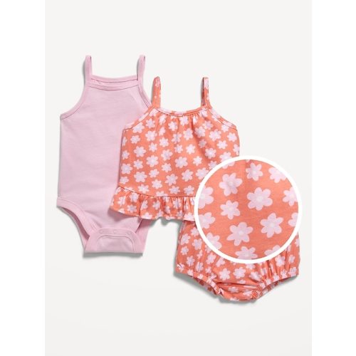 Cami Ruffle Bloomer Set and Bodysuit 3-Pack for Baby