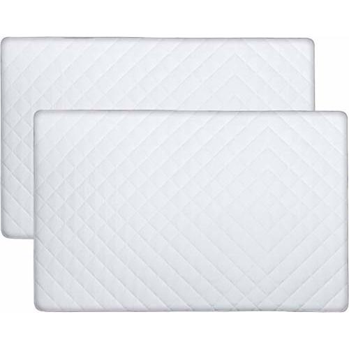 Utopia Bedding Waterproof Crib Fitted Mattress Protector (Pack of 2) - Toddler and Baby Crib Mattress Pad Cover - Soft and Breathable with 7 Inches Deep Skirt (White, 28" x 52")
