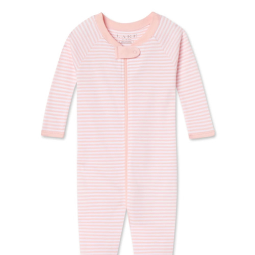 LAKE | Baby | Pima Cotton Pajamas | English Rose Stripe Baby Sleeper (3-6 months)