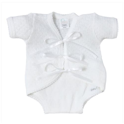 Paty Knit Ribbon Tie Onesie with Built-In Diaper Cover - PatyInc