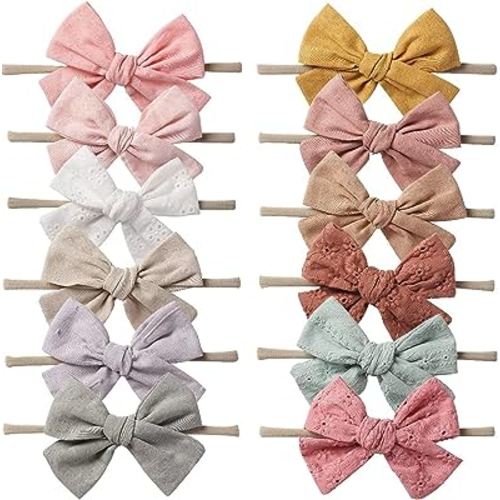 KIDOCHEESE Baby Girl Bows and Headbands Nylon Hair Bows Hairbands Hair Accessories for Newborn Infant Toddlers Kids