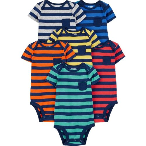 Striped Onesies - Set of 6 - 0 - 3 months