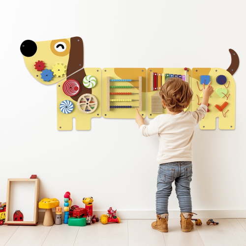 Buballino Sensory Wall Panel Montessori Busy Board Wooden Learning Toy