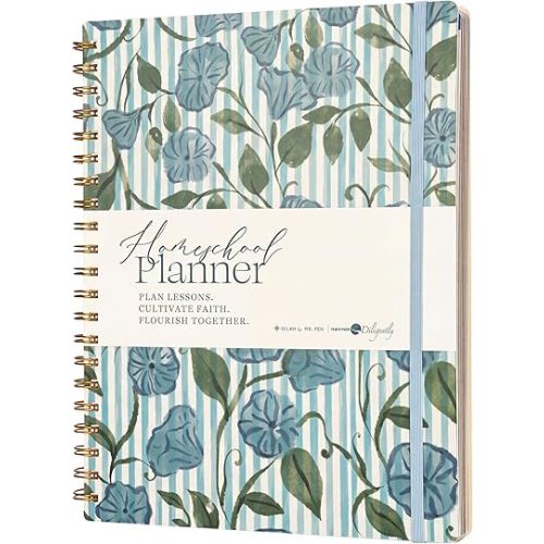 Mr. Pen- Homeschool Planner 8.5" x 11", Designed in Partenership with Teach Them Diligently, Undated Weekly & Monthly Organizer, Spiral Bound, Faith-Based Lesson Planner with Habit Tracker, Prayer Pages & Student Profiles