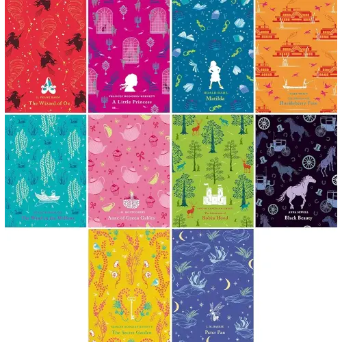 Puffin Classics Series, 10 Books Set, The Wizard of Oz, A Little Princess, Matilda, The Adventures of Huckleberry Finn, Wind in the Willows, Anne of Green Gables, The Adventures of Robin Hood...