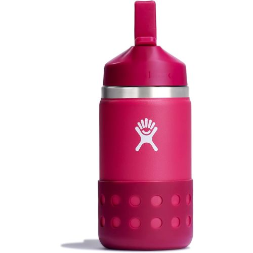 HYDRO FLASK Kids Water Bottle Jr. Stainless Steel Insulated With Straw Cap for Water, Milk, Juice, School, Camp, Sport, Play and Lunch, Easy to Clean, Leak-Resistant